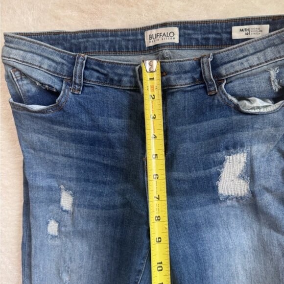 Buffalo David Bitton Faith Mid Rise Kick Flare Stretch Jeans Zip Blue Cotton 30 - Picture 13 of 16